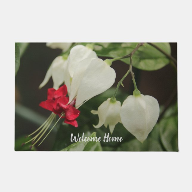 Tapete Design de porta personalizável Flor Vermelho e Bra (Frente)