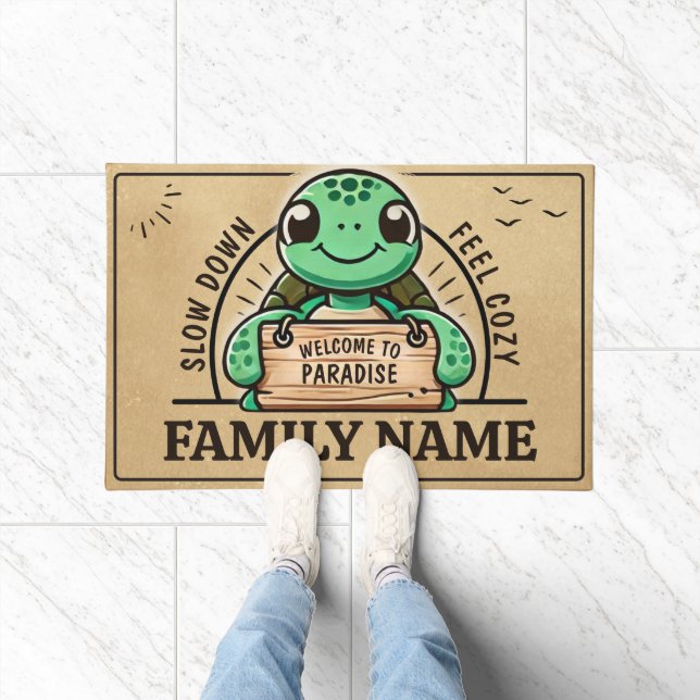Tapete Design de tartaruga personalizável para famílias q (Interior)