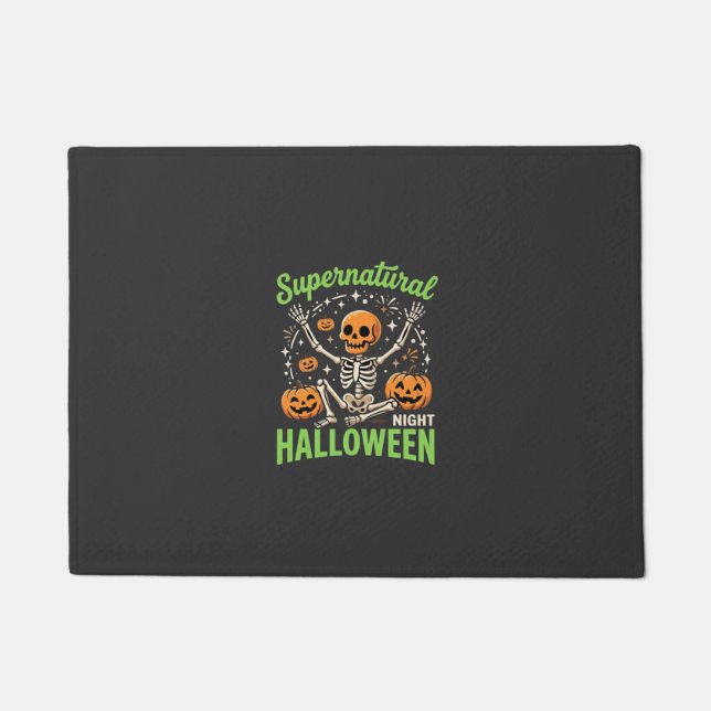 Tapete Design de Vetor de Halloween de Esqueleto Supernat (Frente)