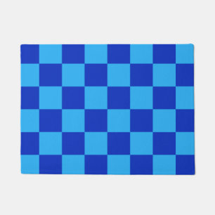 Tapete Design de Xadrez Azul Claro e Escuro
