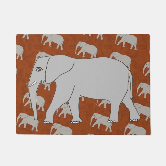 Tapete Design do elefante no Doormat (Frente)