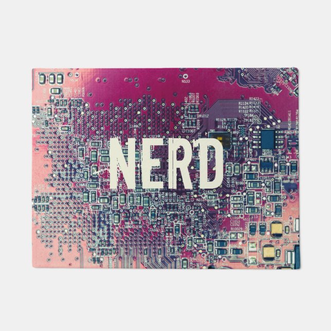 Tapete Design do nerd do circuito vermelho (Frente)