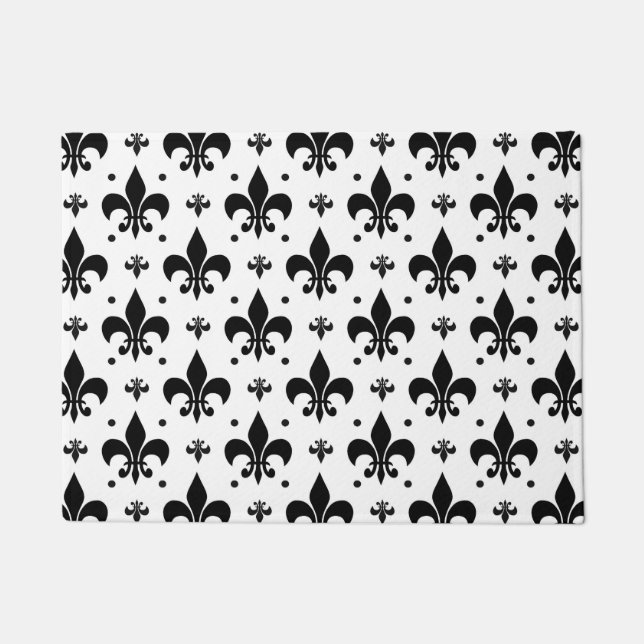 Tapete Design do padrão Fleur-de-lis de fundo branco (Frente)