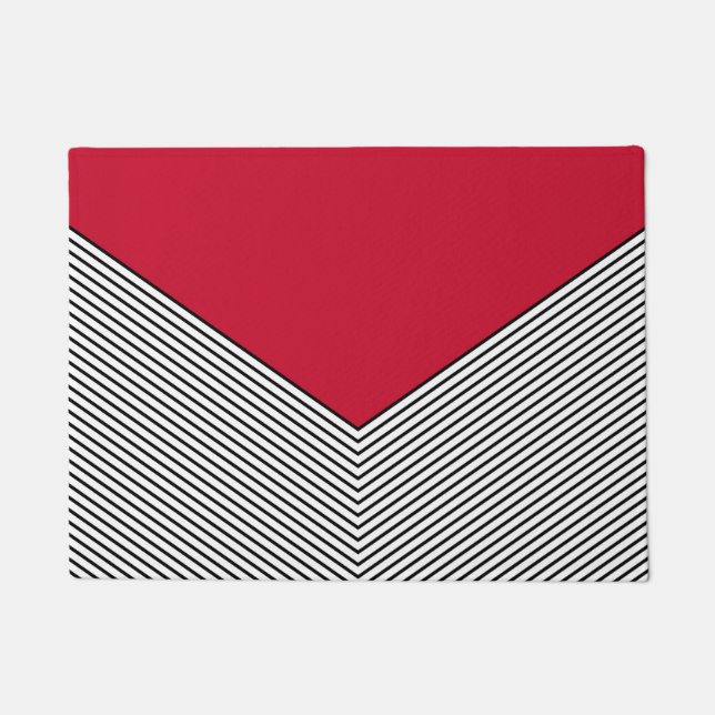 Tapete Design e triângulo vermelho, preto e branco (Frente)