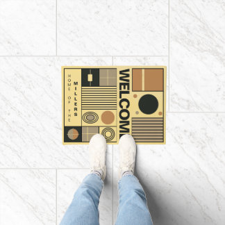 Tapete Design elegante em estilo Bauhaus com nome da famí