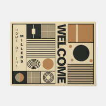 Design elegante em estilo Bauhaus com nome da famí