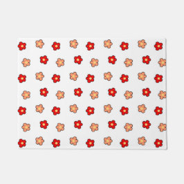 Tapete Design Flor Branca e Vermelho Branco