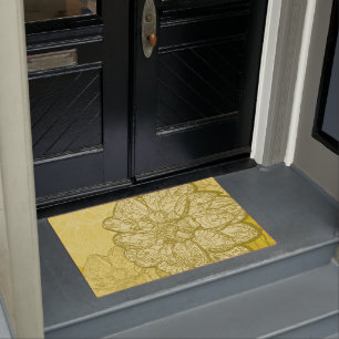 Tapete Design floral amarelo decorativo moderno
