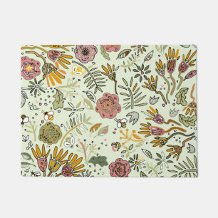 Tapete design floral da flor do teste padrão da abelha d