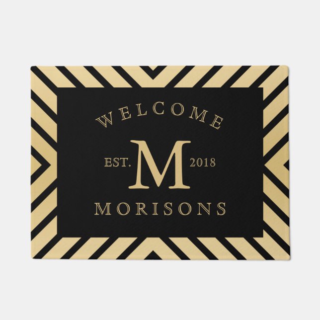 Tapete Design Geométrico Moderno Preto e Dourado (Frente)