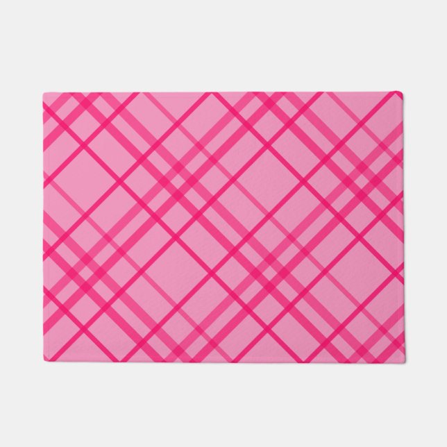 Tapete Design Xadrez em Grade Rosa sobre Rosa (Frente)
