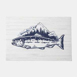 Tapete Designs Vintage com trutas de arte de pesca