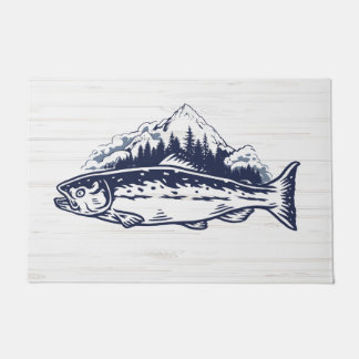 Tapete Designs Vintage com trutas de arte de pesca