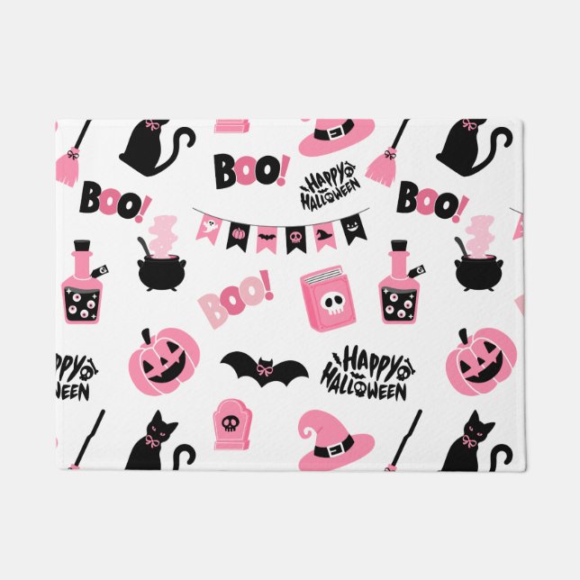 Tapete Dia das Bruxas Rosa e Negro (Frente)