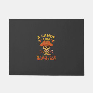 Tapete Dia de Doces Halloween Pirata Caveira Bengala