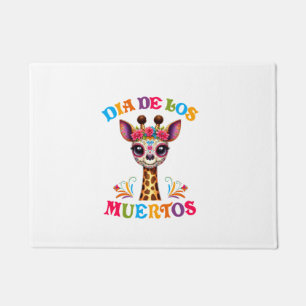 Tapete Dia De Los Muertos Floral Skull Giraffe Mexicano Z