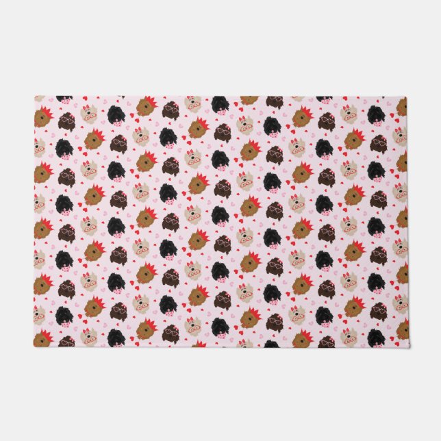 Tapete Dia de os namorados Mini Goldendoodle Dogs (Frente)