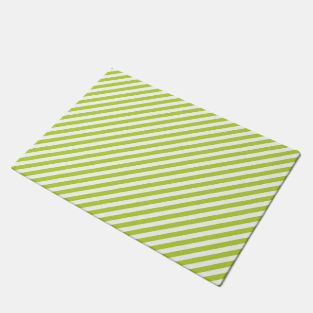 Tapete Diagonal lime green and white stripes pattern (Inclinado)