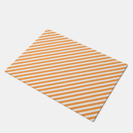 Tapete Diagonal orange and white stripes pattern