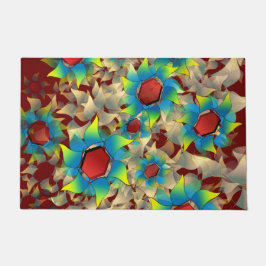 Tapete Diferentes flores virtuais, pétalas azuis em verme