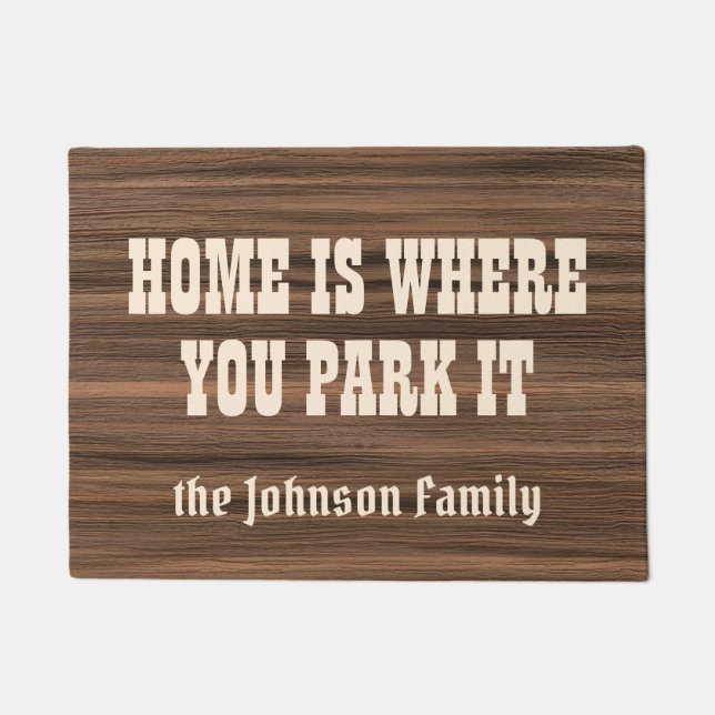 Tapete Dirija onde você o estaciona costume de madeira (Frente)