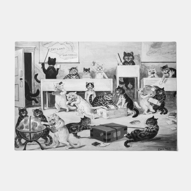 Tapete Disciplina da Sala de Aula de Gatos, Louis Wain (Frente)
