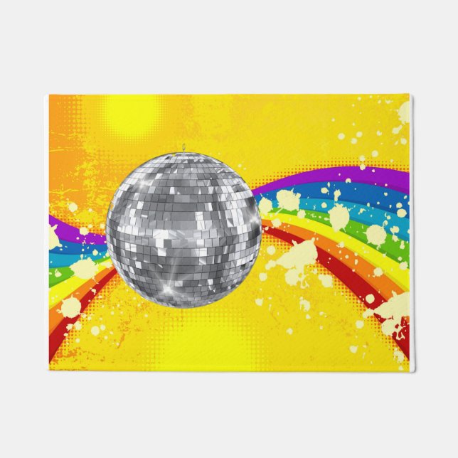 Tapete Disco Ball Rainbow Doormat (Frente)