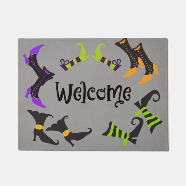 Tapete Diversão de Halloween Boas-vindas aos Calçados da  (Frente)