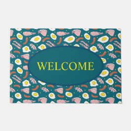 Tapete Diversão do Ovo Azul Teal e do Café da Manhã Seco 