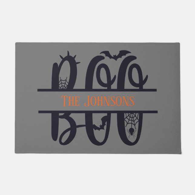 Tapete Diversão Monograma Adicionar Nome Halloween (Frente)
