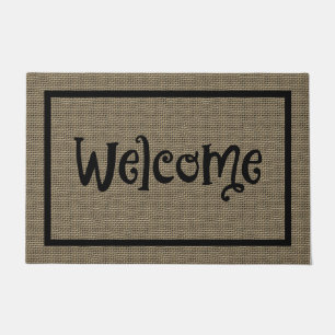 Tapete Diversão Sazonal Fall Faux Burlap Bem-vindo Mat Gr
