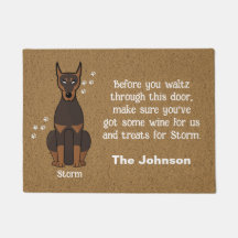 Doberman Doormat, Dog Doormat,