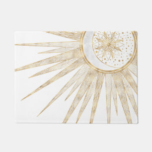 Tapete Dodles Dourados Elegantes Sun Moon Mandala Design