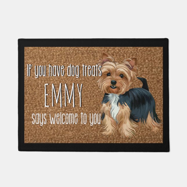 Tapete Dog Lover Personalizado Yorkshire Terrier Name (Frente)