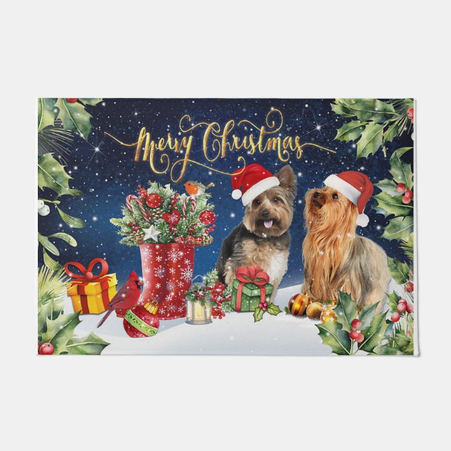 Tapete Dog Lovers Gift, Holiday Doormat, Winter Decor (Frente)