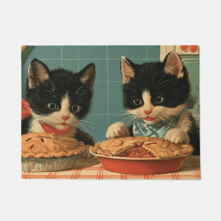 Tapete Dois adoráveis gatinhos de smoking preparando tort