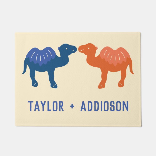 Tapete Dois Casais de Cartoon Bonitos Personalizados (Frente)