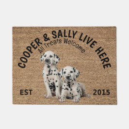 Tapete Dois Dalmatianos personalizaram a porta do cão