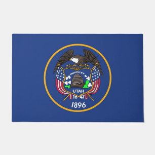 Tapete Door Mat com Bandeira do Estado de Utah, EUA