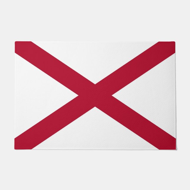 Tapete Door Mat com Flag of Alabama, EUA (Frente)
