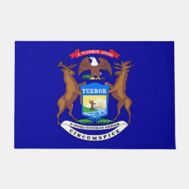 Tapete Door Mat com Flag of Michigan State, EUA