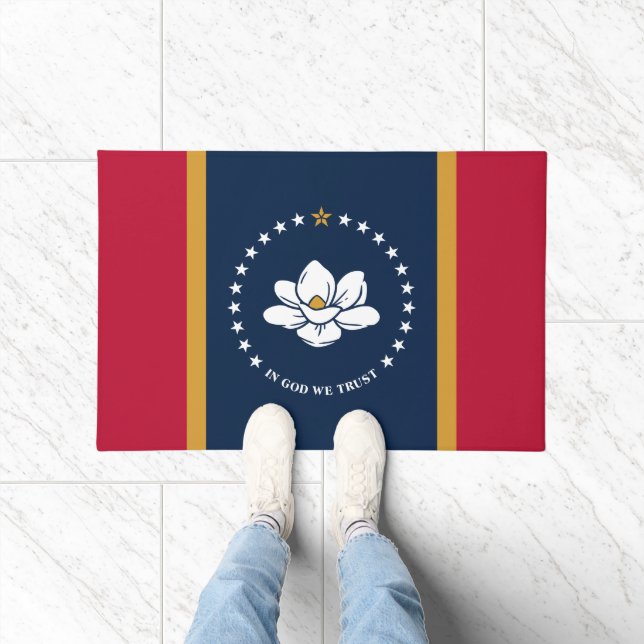 Tapete Door Mat with Flag of Mississippi State, USA (Interior)