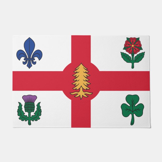 Tapete Door Mat with Flag of Montreal, Canada (Frente)