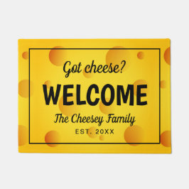 Tapete Doormat amarelo engraçado da boa vinda da família