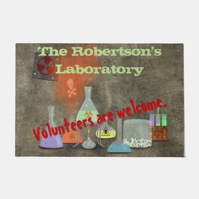Tapete Doormat assustador personalizado do laboratório (Frente)