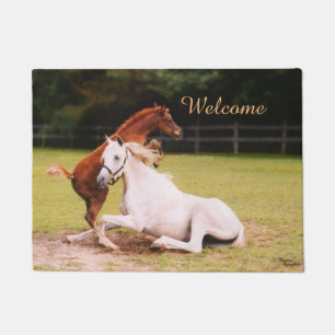 Tapete Doormat bem-vindo dos cavalos árabes