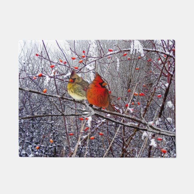 Tapete Doormat cardinal do Natal (Frente)