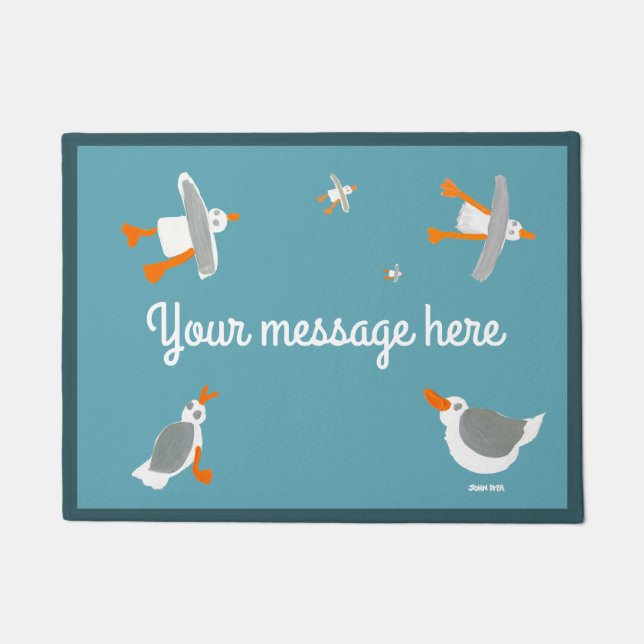 Tapete Doormat Cornish da gaivota do tintureiro de John (Frente)