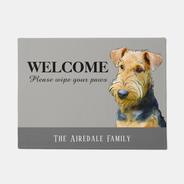 Tapete Doormat customizável de Airedale Terrier (Frente)
