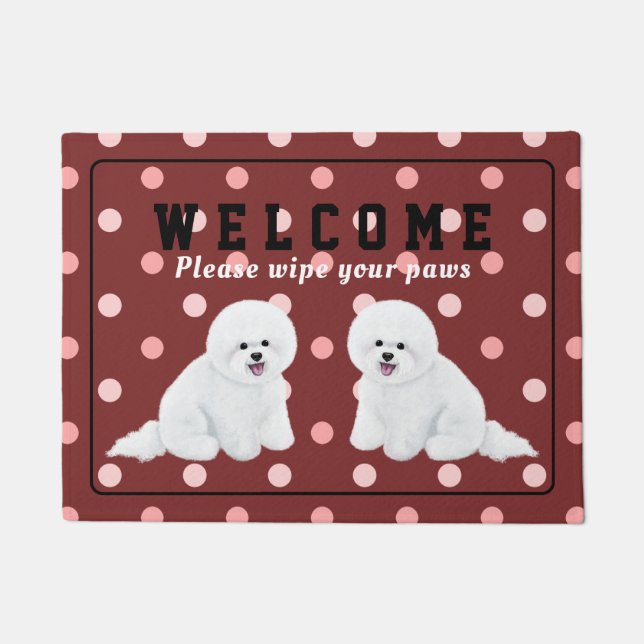 Tapete Doormat customizável de Bichon Frise (Frente)